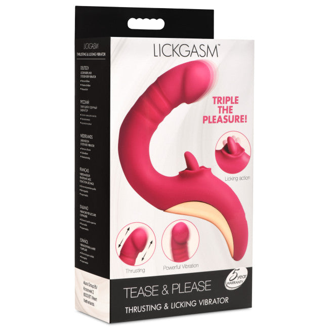 Lickgasm Tease & Please Thrusting & Licking Vibrator Pink