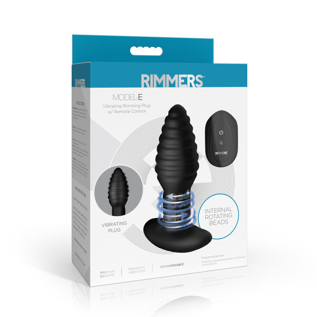 Rimmers Model-E Vibrating Rimming Plug with Remote Control Black