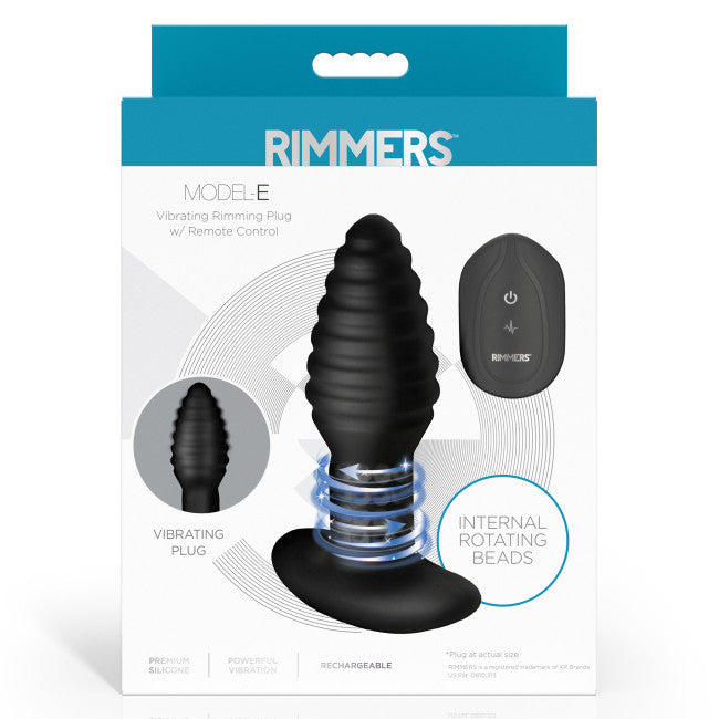 Rimmers Model-E Vibrating Rimming Plug with Remote Control Black