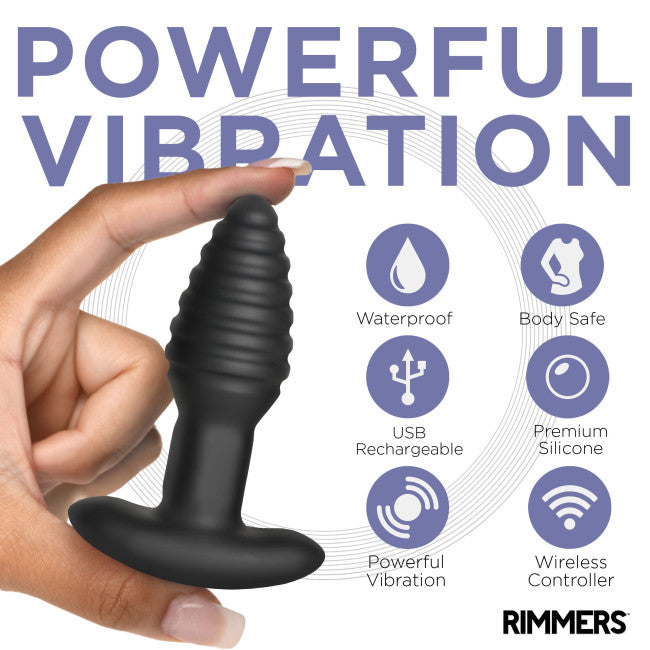 Rimmers Model-E Vibrating Rimming Plug with Remote Control Black