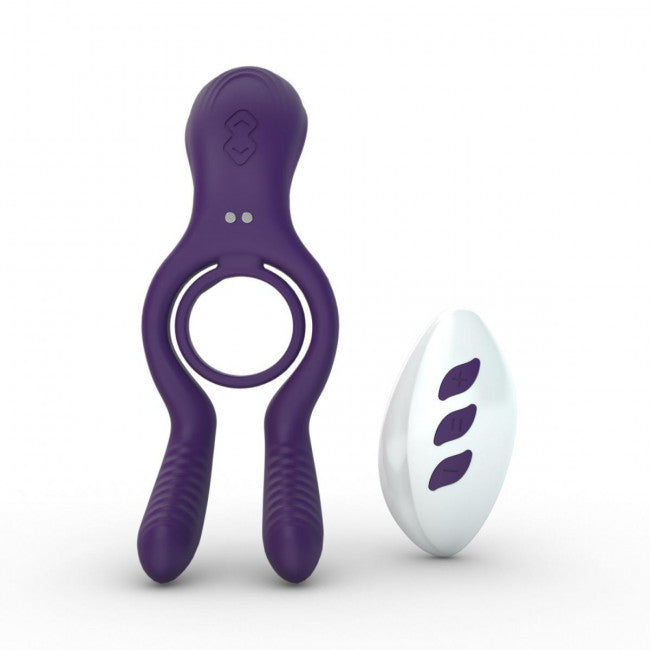 Tracy's Dog Remote Control Vibrating Penis Ring Purple