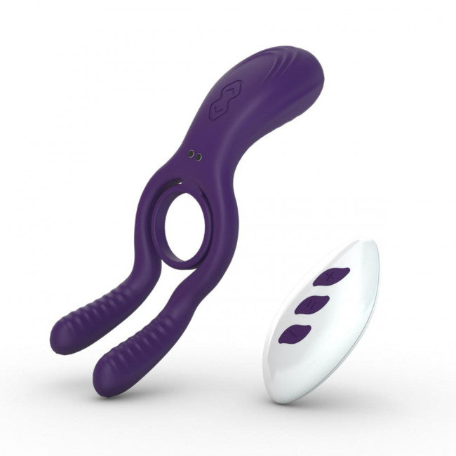 Tracy's Dog Remote Control Vibrating Penis Ring Purple