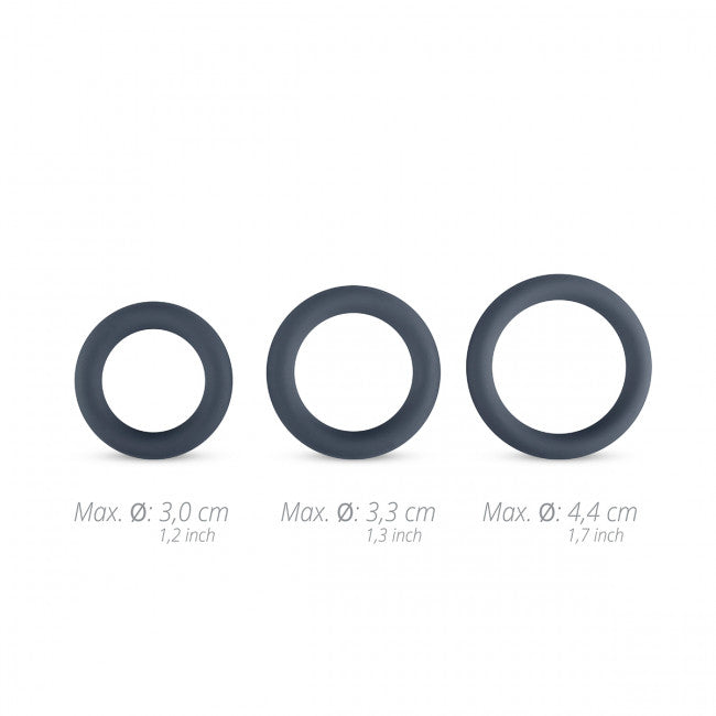 Boners 3-Piece Cock Ring Set Grey