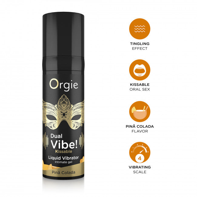 Orgie Dual Vibe! Kissable Liquid Vibrator Pina Colada 15ml