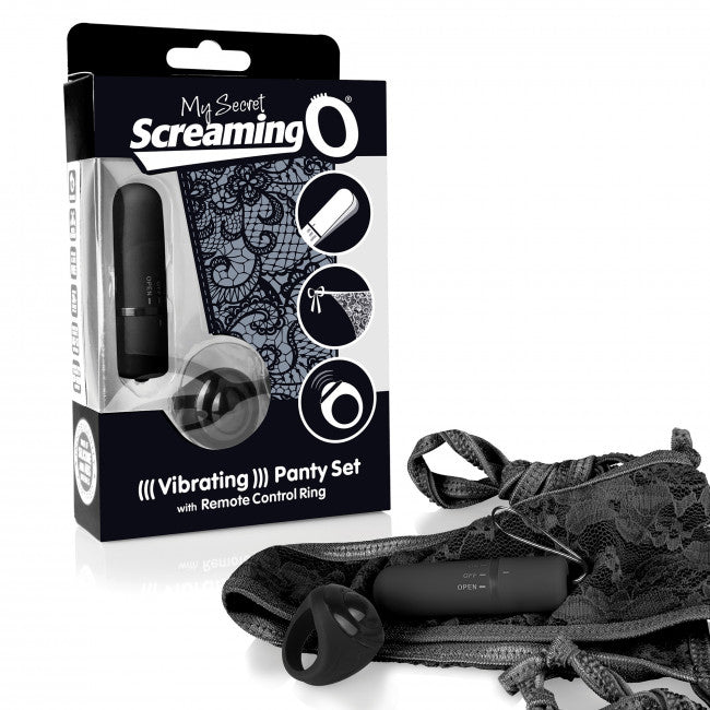 The Screaming O Remote Control Panty Vibe Set Black