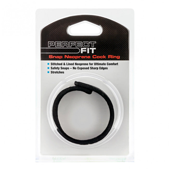 Perfect Fit Neoprene Snap Cockrings Black