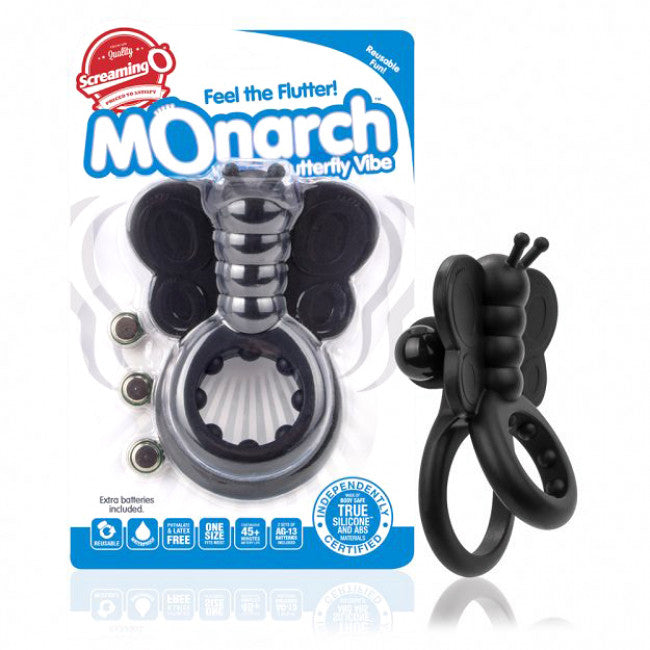 The Screaming O Monarch Wearable Butterfly Vibe Black