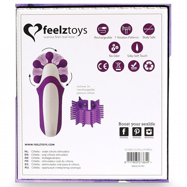 FeelzToys Clitella Oral Clitoral Stimulator Purple