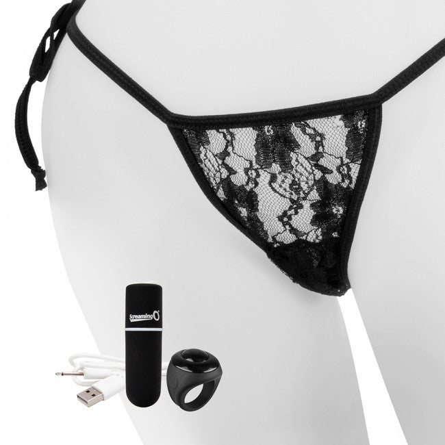 The Screaming O Charged Remote Control Panty Vibe Set Black