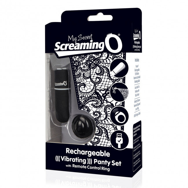 The Screaming O Charged Remote Control Panty Vibe Set Black