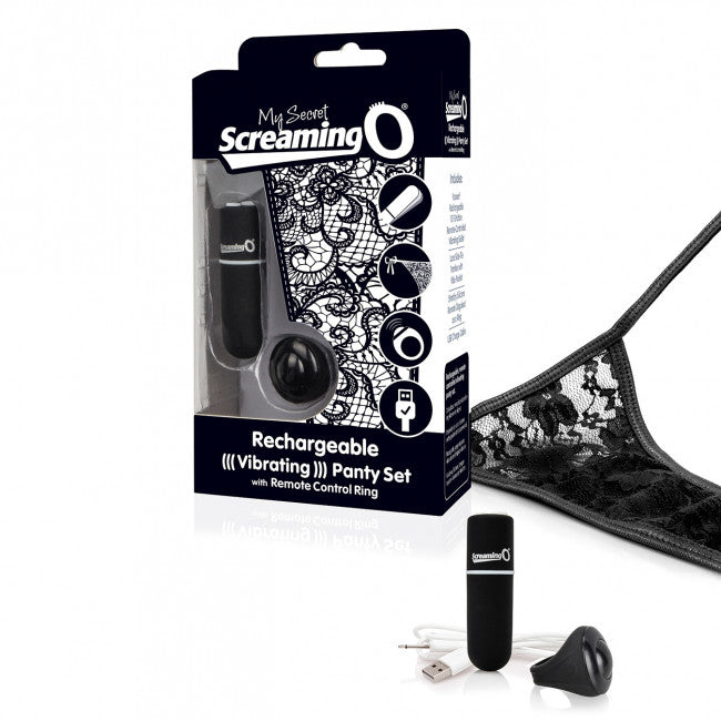 The Screaming O Charged Remote Control Panty Vibe Set Black