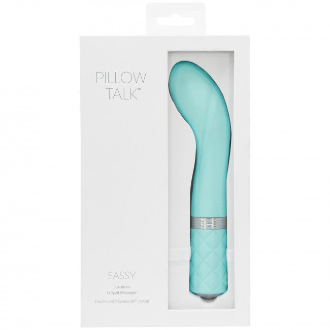 Pillow Talk Sassy Luxurious G-Spot Massager with Swarovski Crystal, Teal