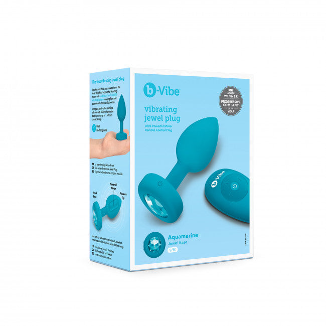 b-Vibe Vibrating Jewel Plug S/M Aquamarine