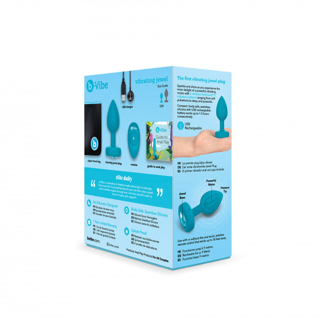 b-Vibe Vibrating Jewel Plug S/M Aquamarine