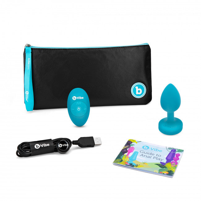 b-Vibe Vibrating Jewel Plug S/M Aquamarine