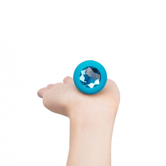 b-Vibe Vibrating Jewel Plug S/M Aquamarine