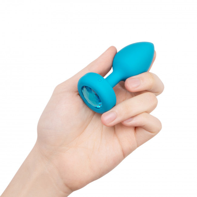 b-Vibe Vibrating Jewel Plug S/M Aquamarine