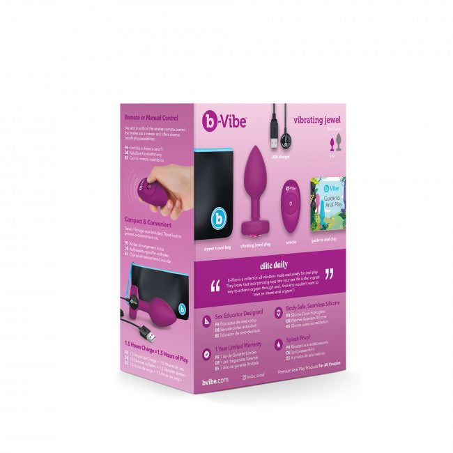 b-Vibe Vibrating Jewel Plug S/M Pink Ruby