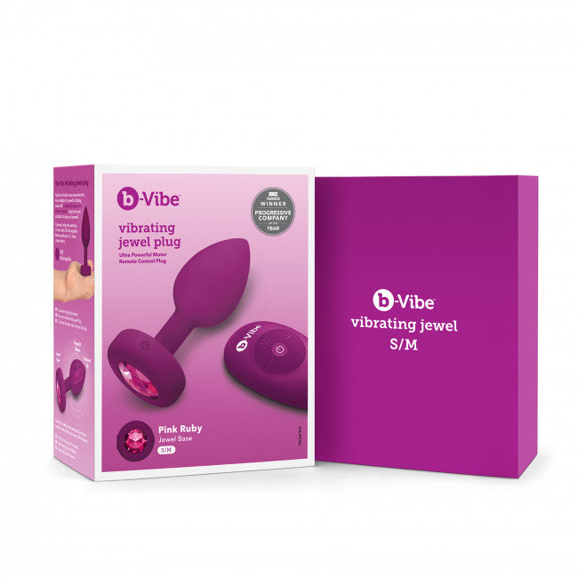 b-Vibe Vibrating Jewel Plug S/M Pink Ruby