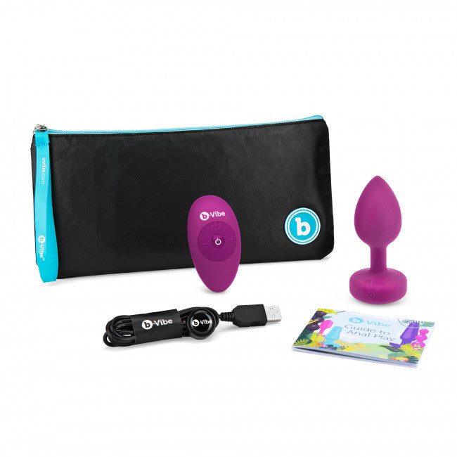 b-Vibe Vibrating Jewel Plug S/M Pink Ruby