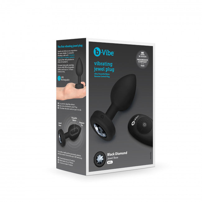 b-Vibe Vibrating Jewel Plug M/L Black Diamond