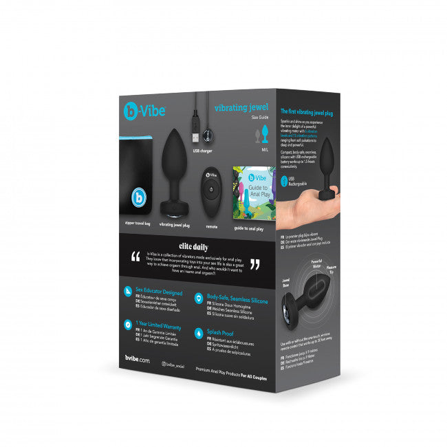 b-Vibe Vibrating Jewel Plug M/L Black Diamond