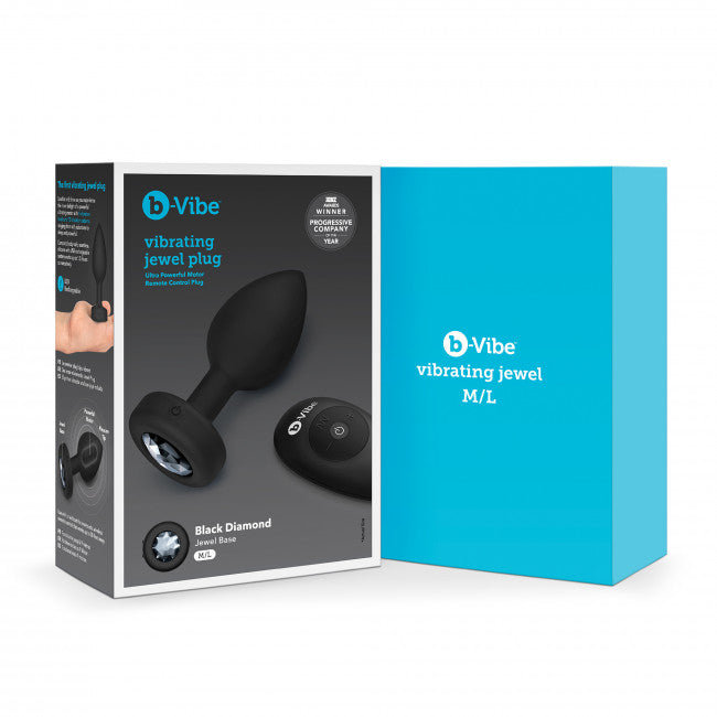 b-Vibe Vibrating Jewel Plug M/L Black Diamond