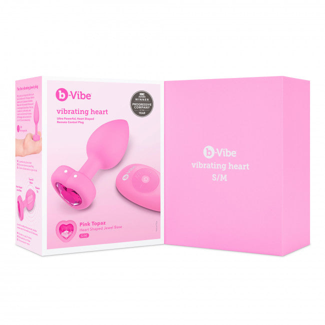 b-Vibe Vibrating Heart Plug S/M Pink
