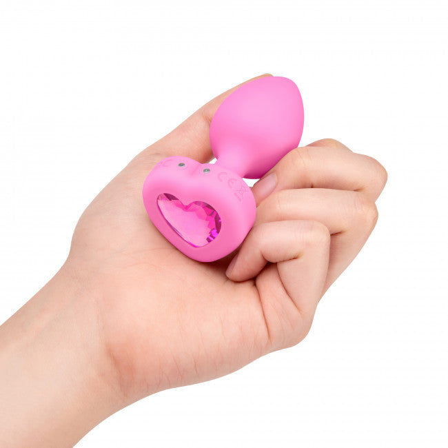 b-Vibe Vibrating Heart Plug S/M Pink