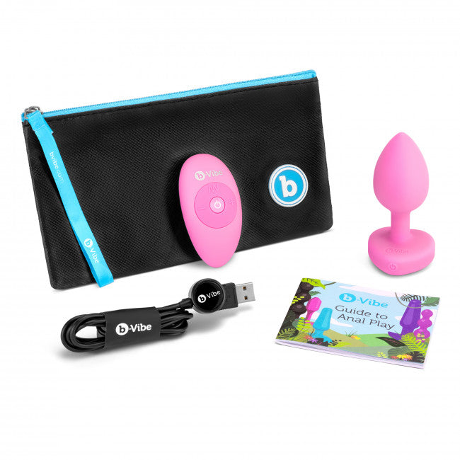b-Vibe Vibrating Heart Plug S/M Pink