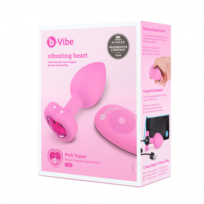 b-Vibe Vibrating Heart Plug S/M Pink