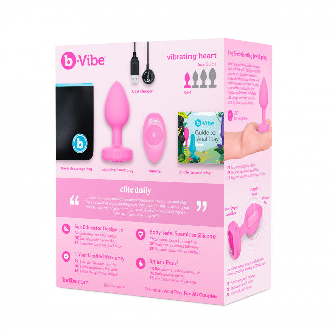 b-Vibe Vibrating Heart Plug S/M Pink