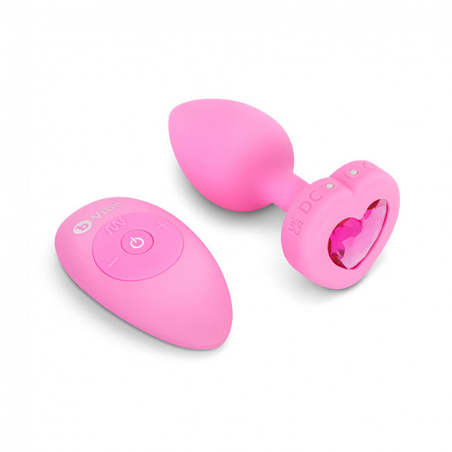b-Vibe Vibrating Heart Plug S/M Pink