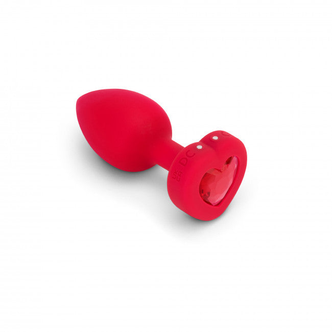 b-Vibe Vibrating Heart Plug M/L Red