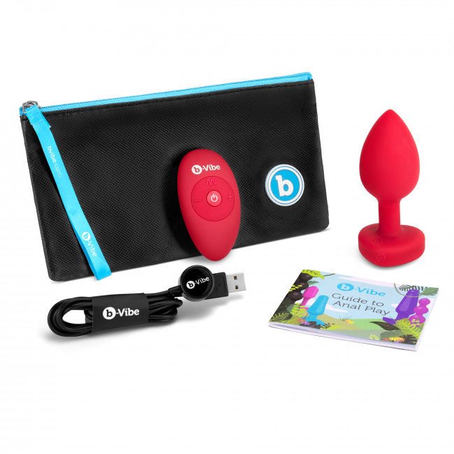 b-Vibe Vibrating Heart Plug M/L Red
