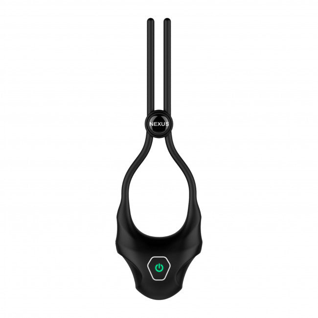 Nexus Forge Vibrating Adjustable Lasso Silicone Cock Ring Black