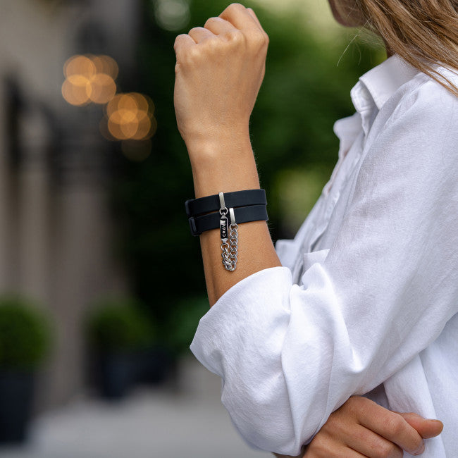 Crave ID Cuffs Bracelet Black/Silver