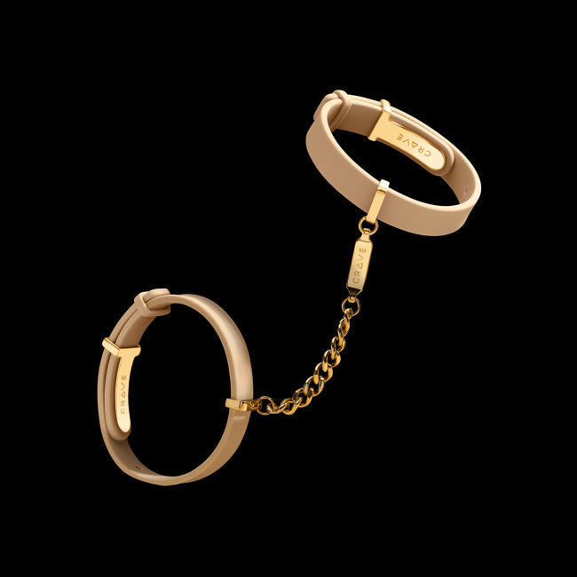 Crave ID Cuffs Bracelet Beige/18kt Gold Plated