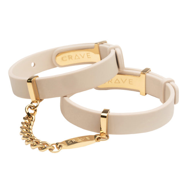 Crave ID Cuffs Bracelet Beige/18kt Gold Plated
