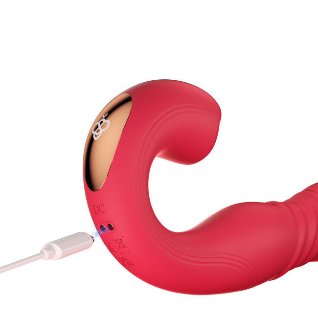HoneyPlayBox JOI Thrust 2 Pressure Sensing App-Controlled Thrusting G-spot Vibrator & Tongue Clit Licker Red