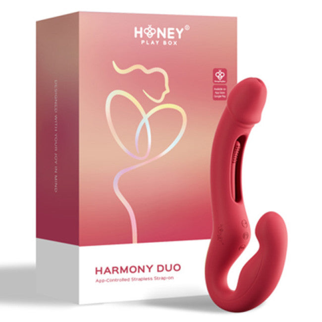HoneyPlayBox Harmony Duo App-Controlled Strapless Strap-on Red
