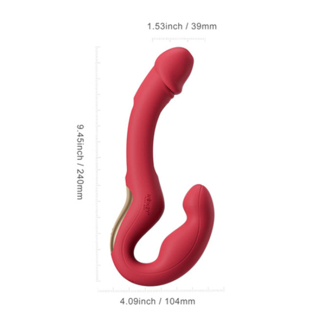 HoneyPlayBox Harmony Duo App-Controlled Strapless Strap-on Red