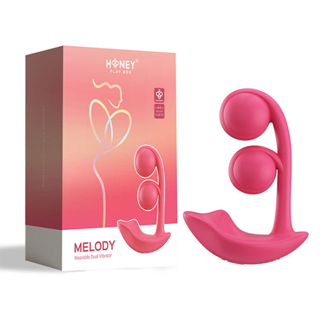 HoneyPlayBox Melody Pressure Sensing App-Controlled Twin Balls Clit& G-spot Vibrator Magenta