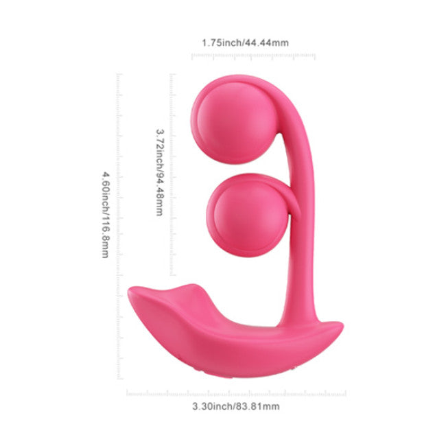 HoneyPlayBox Melody Pressure Sensing App-Controlled Twin Balls Clit& G-spot Vibrator Magenta