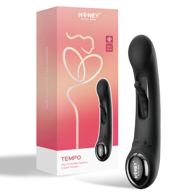 HoneyPlayBox Tempo Pressure Sensing App-Controlled Kinky Finger Tapping G-spot Vibrator Black