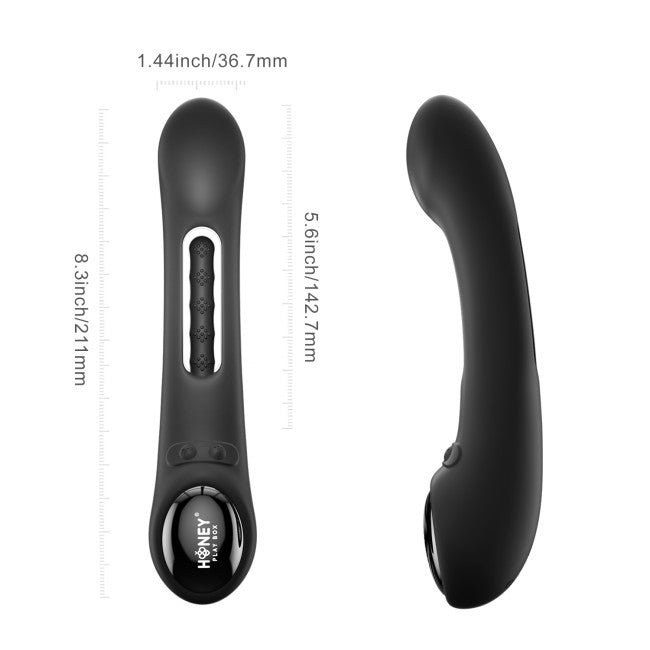 HoneyPlayBox Tempo Pressure Sensing App-Controlled Kinky Finger Tapping G-spot Vibrator Black