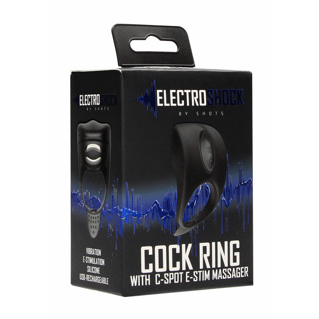 ElectroShock Cock Ring C-spot Massager Black