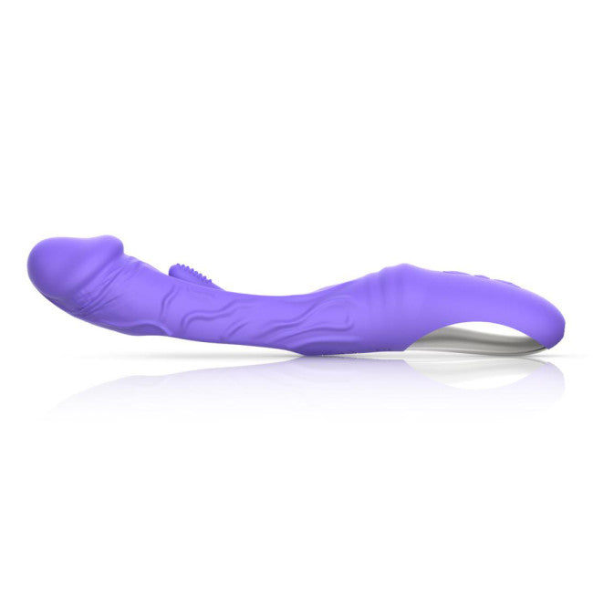 Good Vibes Only Flax Vibrating Dildo with G-Spot Stimulator Purple