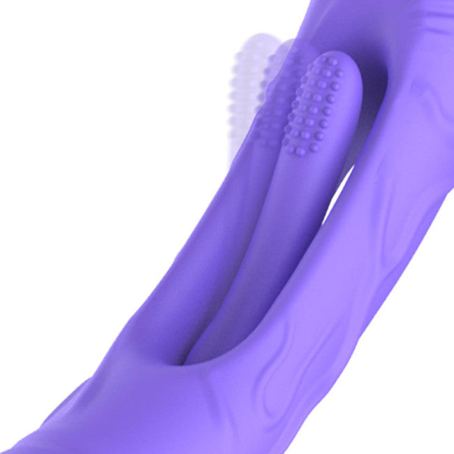 Good Vibes Only Flax Vibrating Dildo with G-Spot Stimulator Purple