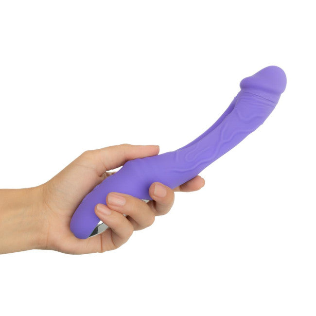 Good Vibes Only Flax Vibrating Dildo with G-Spot Stimulator Purple